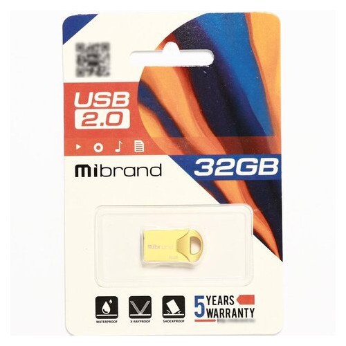 Флеш-накопичувач Mibrand USB2.0 Hawk 32GB Gold (MI2.0/HA32M1G) фото №2
