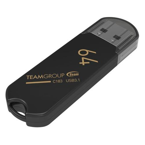 Флешка USB 3.1 64GB Team C183 Black (TC183364GB01) фото №1