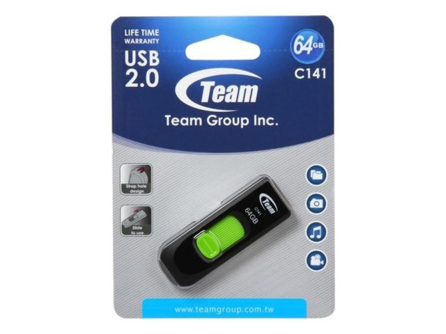 USB флеш накопитель Team 64GB C141 Green USB 2.0 (TC14164GG01) фото №9