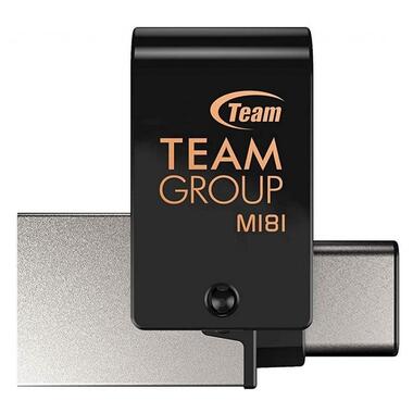 Флеш накоплювач USB3.1 256GB OTG Type-C Team M181 Black (TM1813256GB01) фото №2