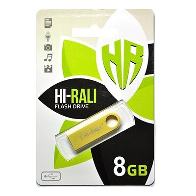 Флешка USB Hi-Rali 8GB Shuttle серії Gold HI-8GBSHGD фото №1