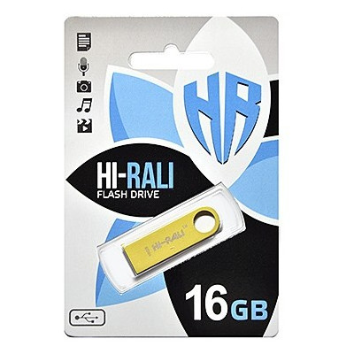 Флешка USB 16GB Hi-Rali Shuttle Series Gold (HI-16GBSHGD) фото №1