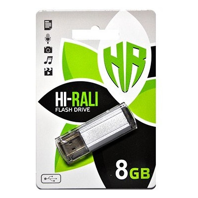Флешка USB 8GB Hi-Rali Stark Series Silver (HI-8GBSTSL) фото №1