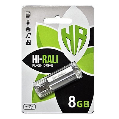 Флешка USB 8GB Hi-Rali Corsair Series Silver (HI-8GBCORSL) фото №1