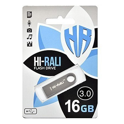 Флешка USB3.0 16GB Hi-Rali Shuttle Series Silver (HI-16GB3SHSL) фото №1