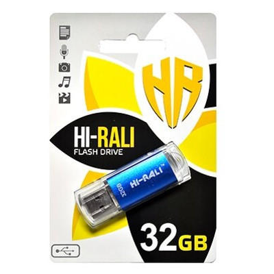 Флешка USB 2.0 32GB Hi-Rali Rocket Series Blue (HI-32GBVCBL) фото №1