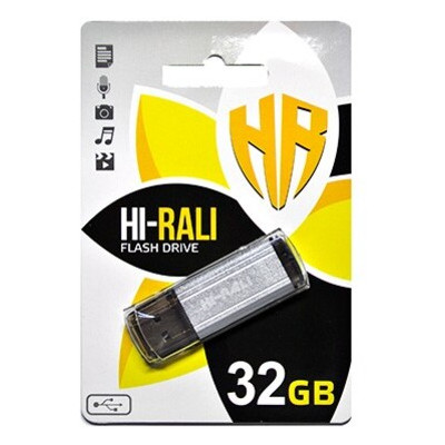 Флешка USB 2.0 32GB Hi-Rali Stark Series Silver (HI-32GBSTSL) фото №1