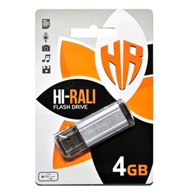 Флешка USB 2.0 4GB Hi-Rali Stark Series Silver (HI-4GBSTSL) фото №1