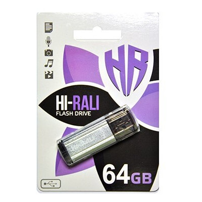 Флеш-накопичувач 64GB Hi-Rali Stark Series Silver (HI-64GBSTSL) фото №1