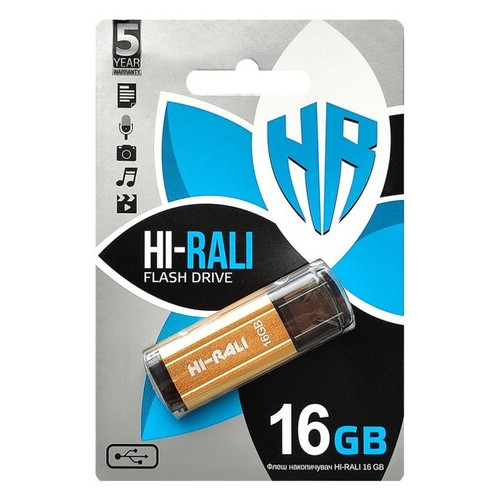 Флеш-накопичувач 16GB Hi-Rali Stark Series Gold (HI-16GBSTGD) фото №2