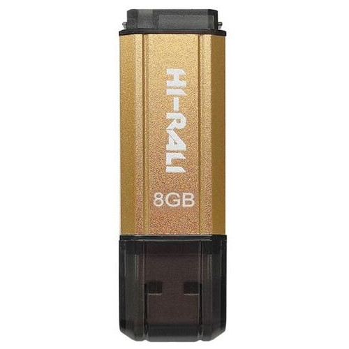 Флеш-накопичувач USB 8GB Hi-Rali Stark Series Gold (HI-8GBSTGD) фото №1