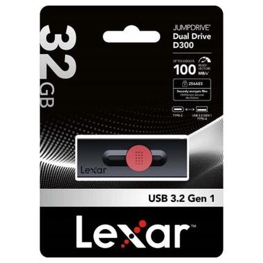 USB флеш накопитель Lexar 32GB JumpDrive Dual Drive D300 USB/Type-C3.2 (LJDD300032G-BNBNG) фото №4
