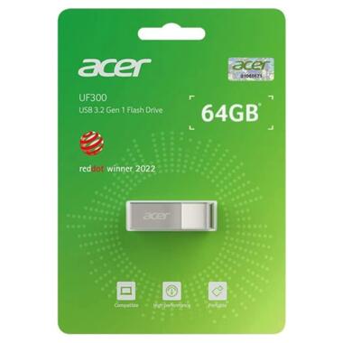 USB флеш накопитель Acer 64GB UF300 Silver USB 3.2 (BL.9BWWA.518) фото №4