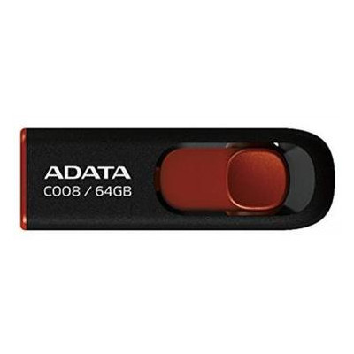 USB флеш-накопичувач A-Data 64GB C008 Black-Red USB 2.0 (AC008-64G-RKD) фото №1