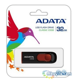 Флешка USB A-Data C008 32GB Чорний / Червоний (AC008-32G-RKD) фото №3