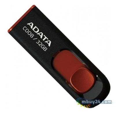 Флешка USB A-Data C008 32GB Чорний / Червоний (AC008-32G-RKD) фото №2