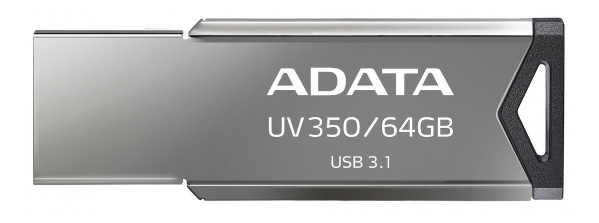 Накопичувач A-Data 64GB USB 3.1 UV350 Metal Black (AUV350-64G-RBK) фото №1