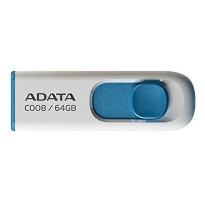 USB флешка A-DATA 64GB C008 White Blue USB 2.0 (AC008-64G-RWE) фото №3
