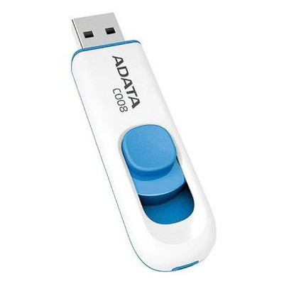 USB флешка A-DATA 64GB C008 White Blue USB 2.0 (AC008-64G-RWE) фото №2