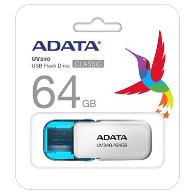 Флешка A-DATA AUV 240 USB2.0 64GB White (AUV240-64G-RWH) фото №3