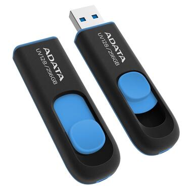 Флеш накопичувач A-DATA UV128 USB 3.2 Gen 1 (USB 3.0) 256GB Black/Blue (AUV128-256G-RBE) фото №2
