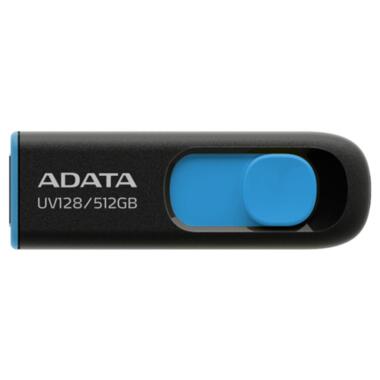 Флеш накоплювач A-DATA AUV128 USB3.2 Gen.1 512GB Black/Blue (AUV128-512G-RBE) фото №1