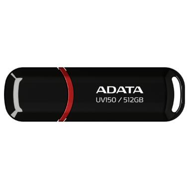 Флеш накоплювач A-DATA UV150 USB3.2 Gen.1 512GB Black (AUV150-512G-RBK) фото №1