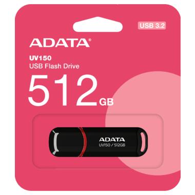 Флеш накоплювач A-DATA UV150 USB3.2 Gen.1 512GB Black (AUV150-512G-RBK) фото №2