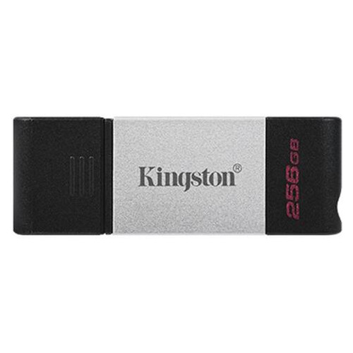 Флеш-накопичувач USB3.2 256GB Type-C Kingston DataTraveler 80 Grey/Black (DT80/256GB) фото №1