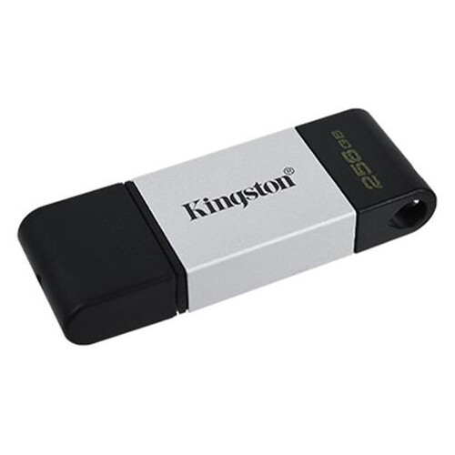 Флеш-накопичувач USB3.2 256GB Type-C Kingston DataTraveler 80 Grey/Black (DT80/256GB) фото №2