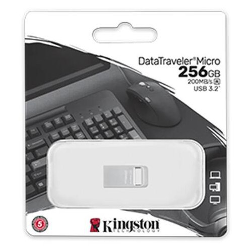 Флеш-накопичувач USB3.2 256GB Kingston DataTraveler Micro (DTMC3G2/256GB) фото №3