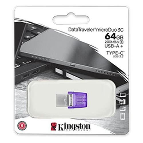 Флеш-накопичувач USB3.2 64GB Type-C Kingston DataTraveler microDuo 3C (DTDUO3CG3/64GB) фото №3