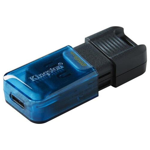 Флеш-накопичувач USB3.2 256GB Type-C Kingston DataTraveler 80 M Blue/Black (DT80M/256GB) фото №2