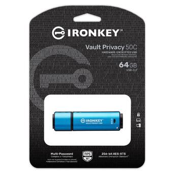 USB-С накопичувач із шифруванням Kingston 64 GB IronKey Vault Privacy 50C (IKVP50C/64GB) фото №5