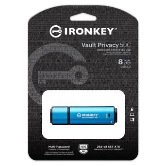 USB-С накопичувач із шифруванням Kingston 8 GB IronKey Vault Privacy 50C (IKVP50C/8GB) фото №5