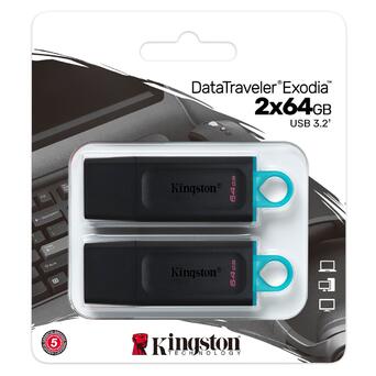 Флеш-накопичувач USB3.2 64GB Kingston DataTraveler Exodia Black/White 2 Pieces (DTX/64GB-2P) фото №3