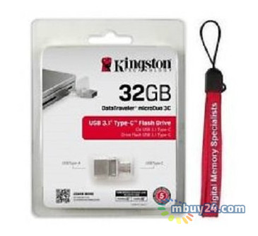 Флешка Kingston USB3.1 64Gb DataTraveler microDuo 3C (DTDUO3C/64GB) фото №2