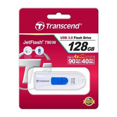 USB флеш накопичувач Transcend 128GB JetFlash 790 White USB 3.0 (TS128GJF790W) фото №4