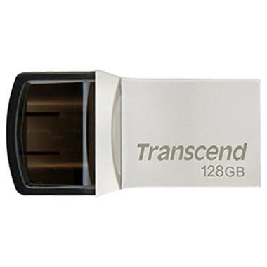 USB флеш накопичувач Transcend 128GB JetFlash 890 Silver USB 3.1/Type-C (TS128GJF890S) фото №1