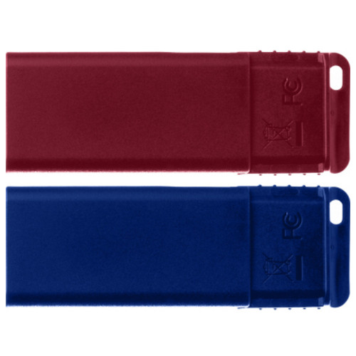 USB флеш накопичувач Verbatim 2x32GB Store'n'Go Slider Red/Blue USB 2.0 (49327) фото №2