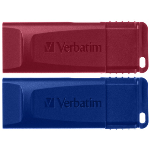 USB флеш накопичувач Verbatim 2x32GB Store'n'Go Slider Red/Blue USB 2.0 (49327) фото №1