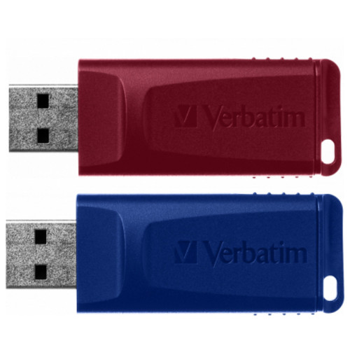 USB флеш накопичувач Verbatim 2x32GB Store'n'Go Slider Red/Blue USB 2.0 (49327) фото №3