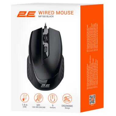 Мишка 2E MF180 USB Black (2E-MF180UB) фото №3