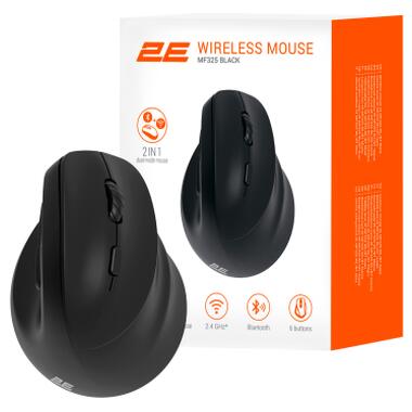 Мишка 2E MF325 Silent Wireless/Bluetooth Black (2E-MF325WBK) фото №8