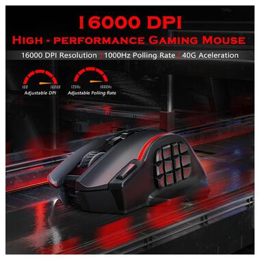 Мышка игровая беспроводная Redragon M901P-KS MMO Black фото №2