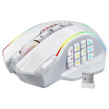 Мышка игровая беспроводная Redragon M901P-WS MMO White фото №1