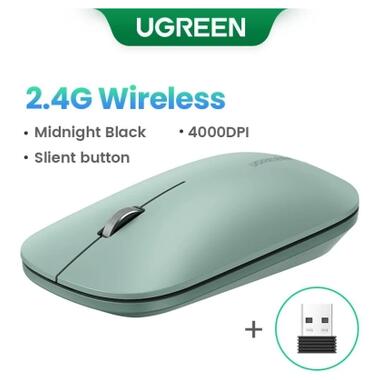 Мышка Ugreen MU001 Portable Wireless Green (90374) фото №3