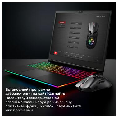 Мышка GamePro Genesis Hollow Wireless/Bluetooth/USB Black (GM870HB) фото №11