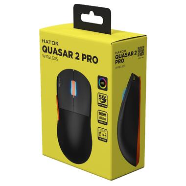 Мышь беспроводная Hator Quasar 2 Pro Wireless Black/Orange (HTM560BO) фото №6