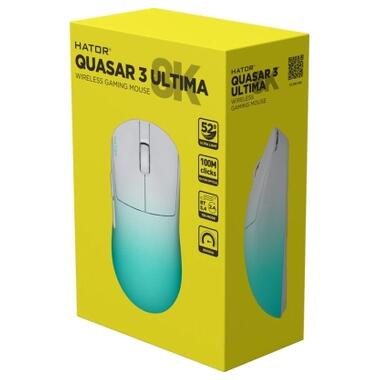 Мышка Hator Quasar 3 Ultima 8K Wireless/Bluetooth/USB White/Mint (HTM761) фото №7